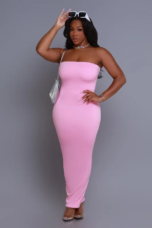 Second Skin Sculpting Strapless Maxi Dress - Light Pink