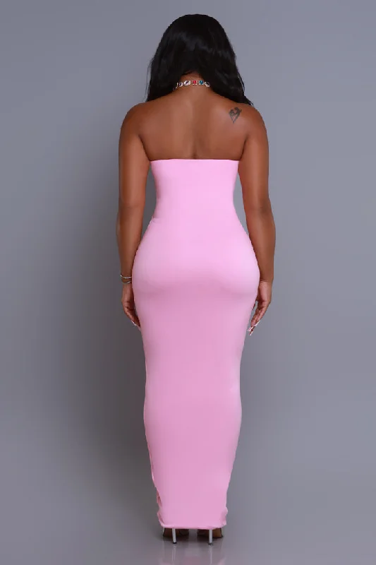 Second Skin Sculpting Strapless Maxi Dress - Light Pink