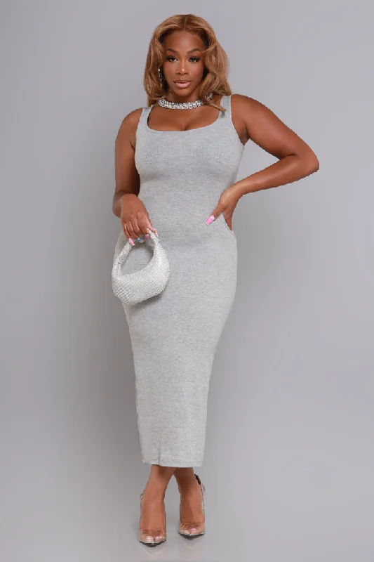 The Beater Sleeveless Maxi Dress - Grey