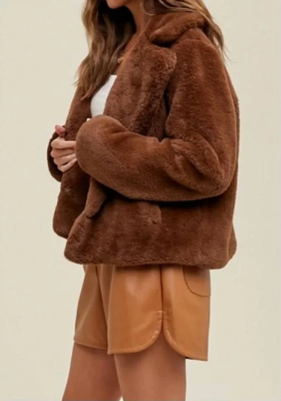 Fur Jacket In Brown