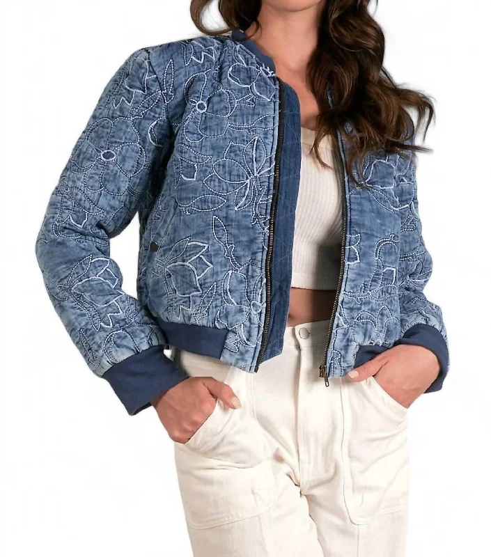 Quilted Jacket In Navy