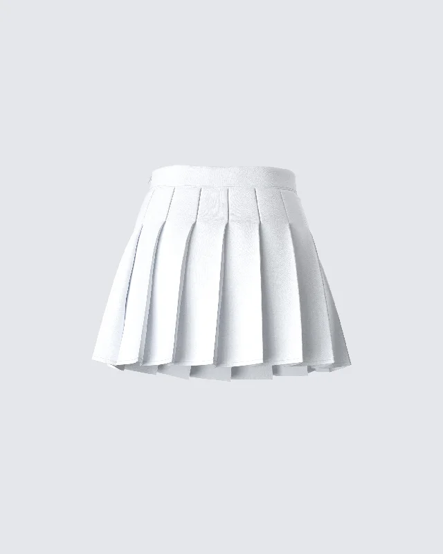 Bella White Pleated Tennis Skirt