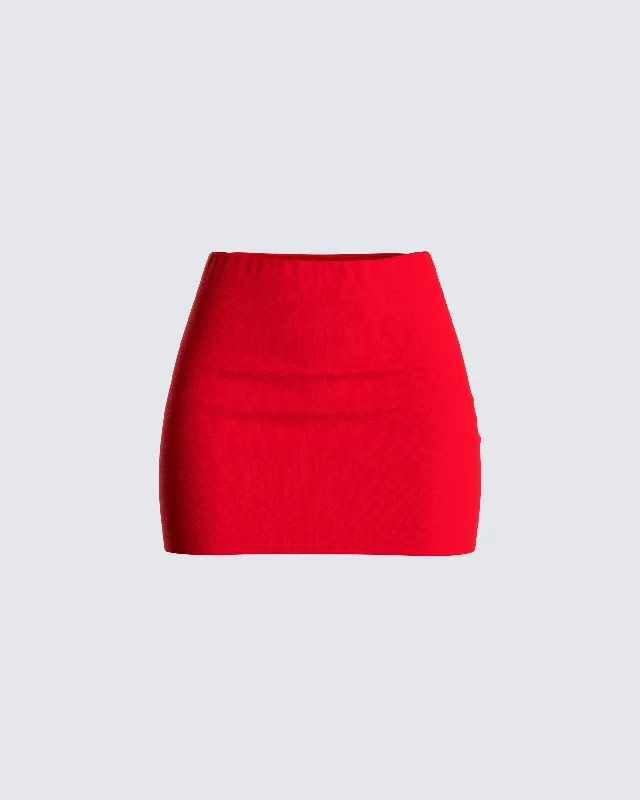 Carolina Red Mini Skirt