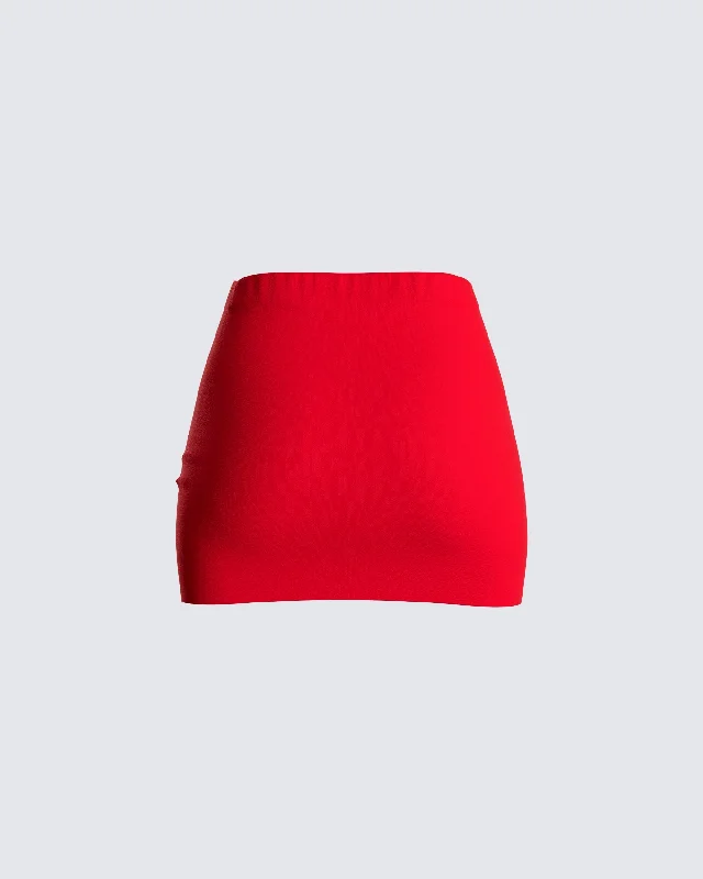 Carolina Red Mini Skirt