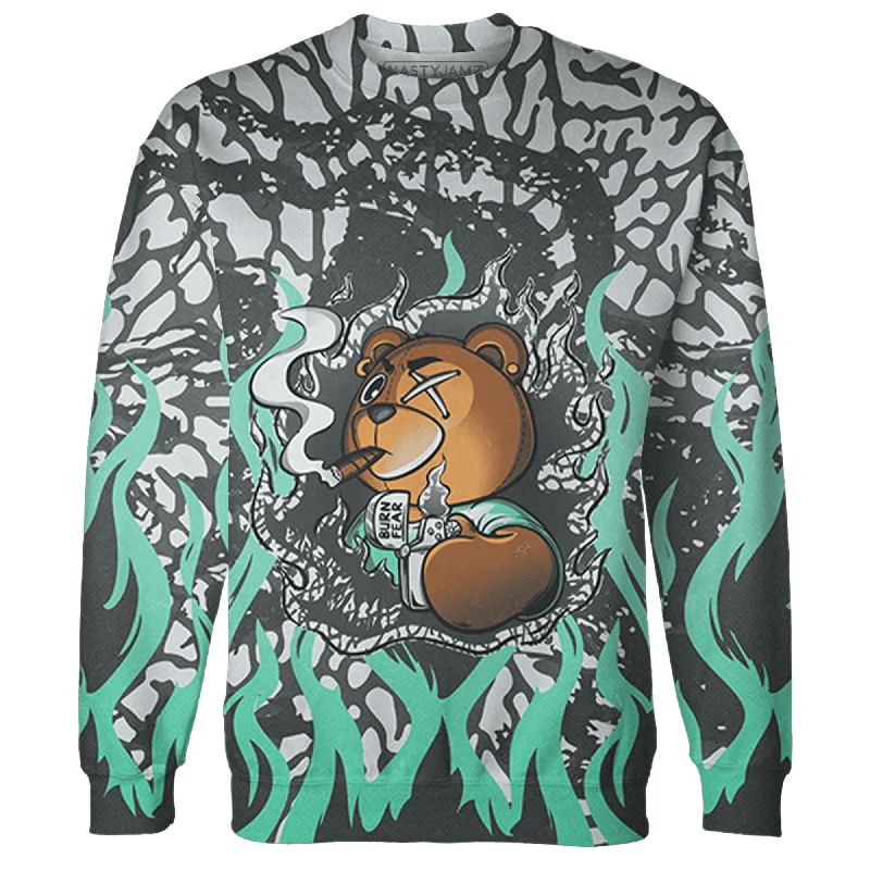 NastyJamz Green Glow 3s Sweatshirt Match BER Burn Fear 3D All-Over Print