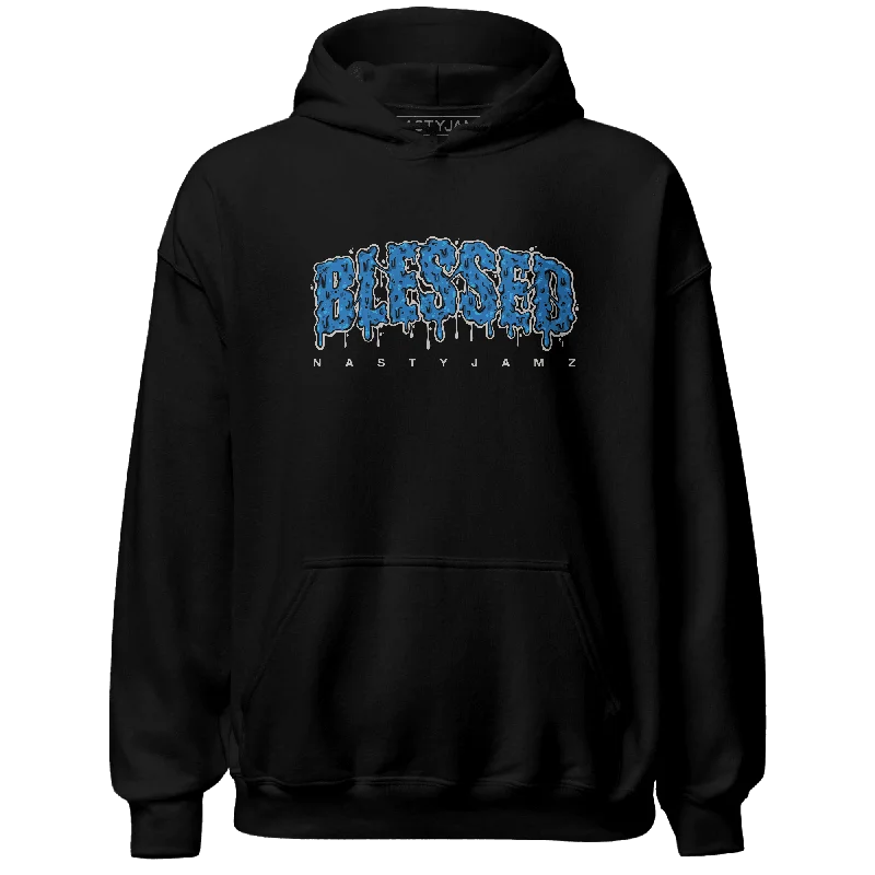 NastyJamz Industrial Blue 4s Hoodie Match Blessed Text