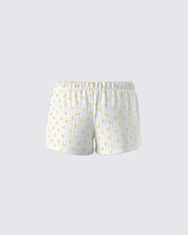 Jordana Ivory Duck Print Short