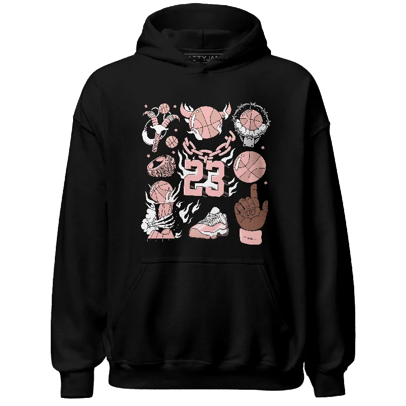 NastyJamz Low Legend Pink 11s Hoodie Match Neclaces Number 23