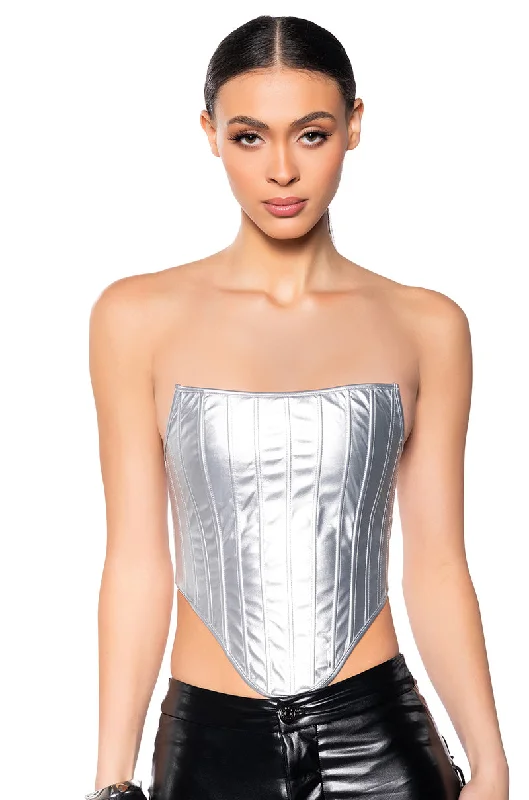 ADRIANNA METALLIC CORSET TOP