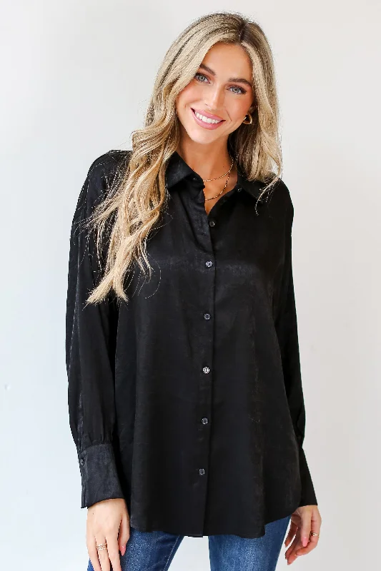 FINAL SALE - Elevated Adoration Satin Button-Up Blouse