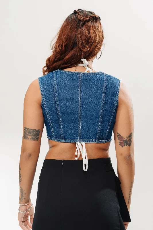 Indigo Seam Crop Vest