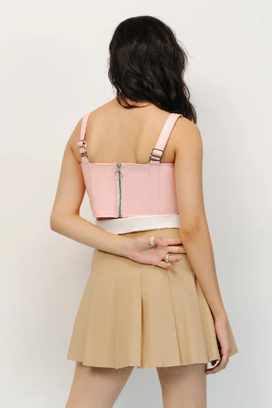 Pink Leather Corset Top