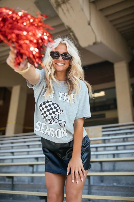 Tis The Season Light Grey Oversized Graphic Tee