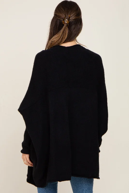 Black Dolman Sleeve Maternity Cardigan Sweater