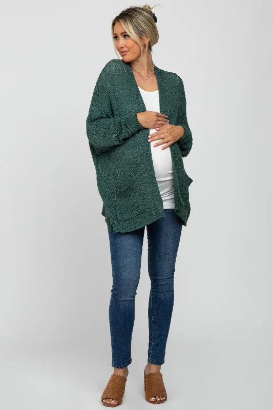 Forest Green Cuff Sleeve Maternity Cardigan