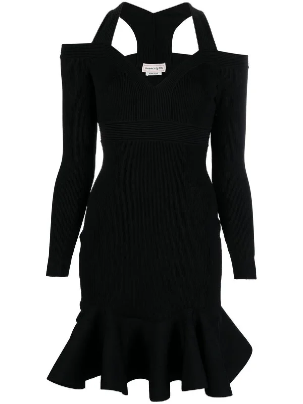 Alexander McQueen Off-Shoulder Mini Dress