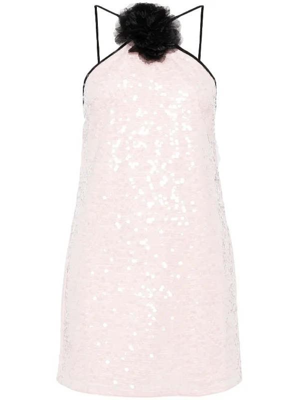 Pale Pink Sequin Mini Dress