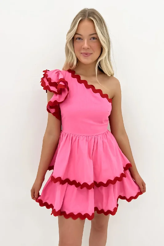 Xylah Mini Dress Pink Red