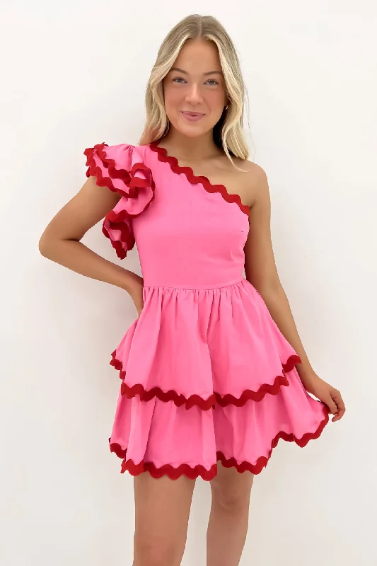 Xylah Mini Dress Pink Red