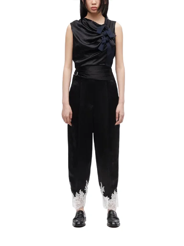 Satin Cummerbund Tuxedo Pant (Black)