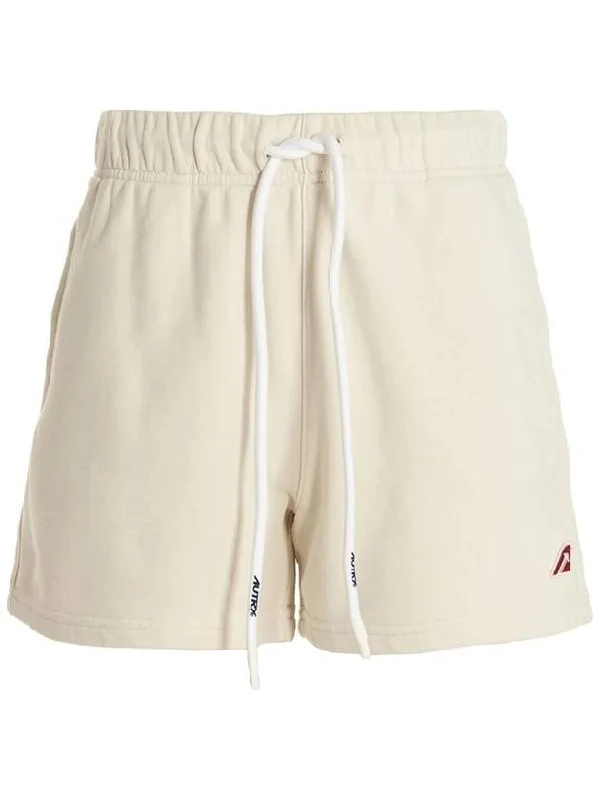 Women's Logo Sweatshirt Tennis Shorts Beige