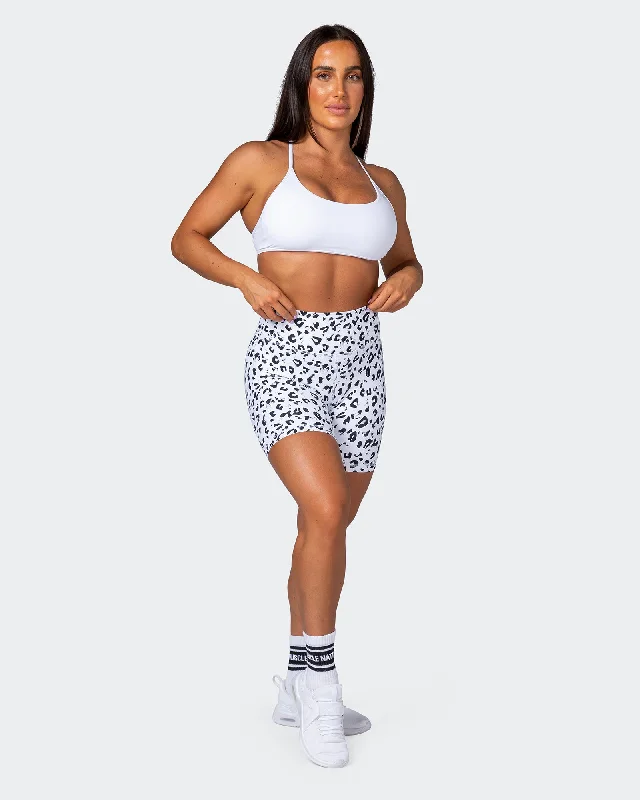 Signature Scrunch Bike Shorts - Snow Leopard