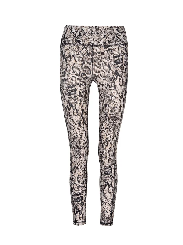 High Waist Metallic Snake Print Legging (Brackn Serpn)