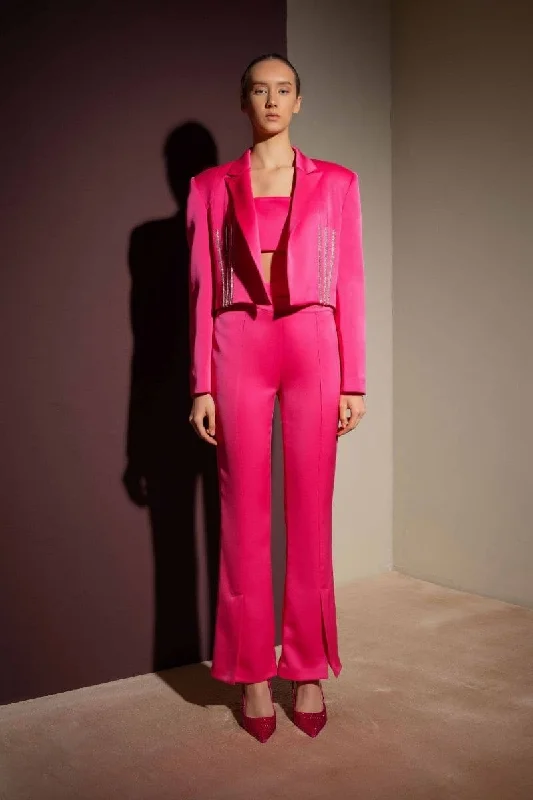 FUCHSIA CUT-OUT PANTS