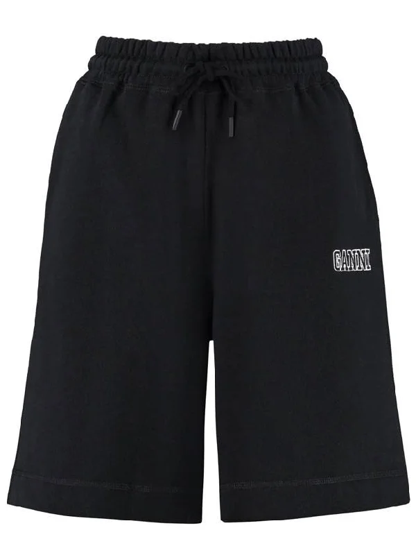 Embroidered Logo Track Shorts Black