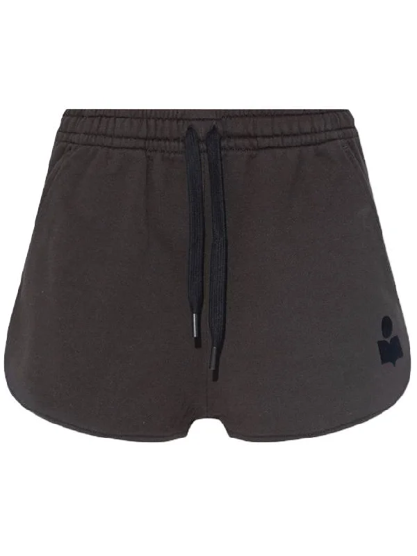 Mifa Logo Print Cotton Shorts Black