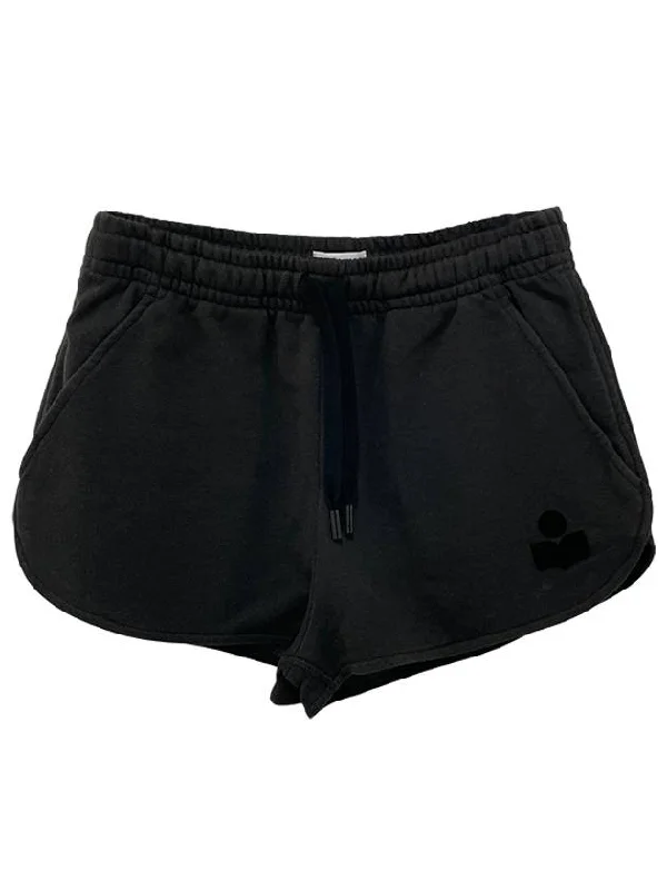 Mifa Logo Print Cotton Shorts Black