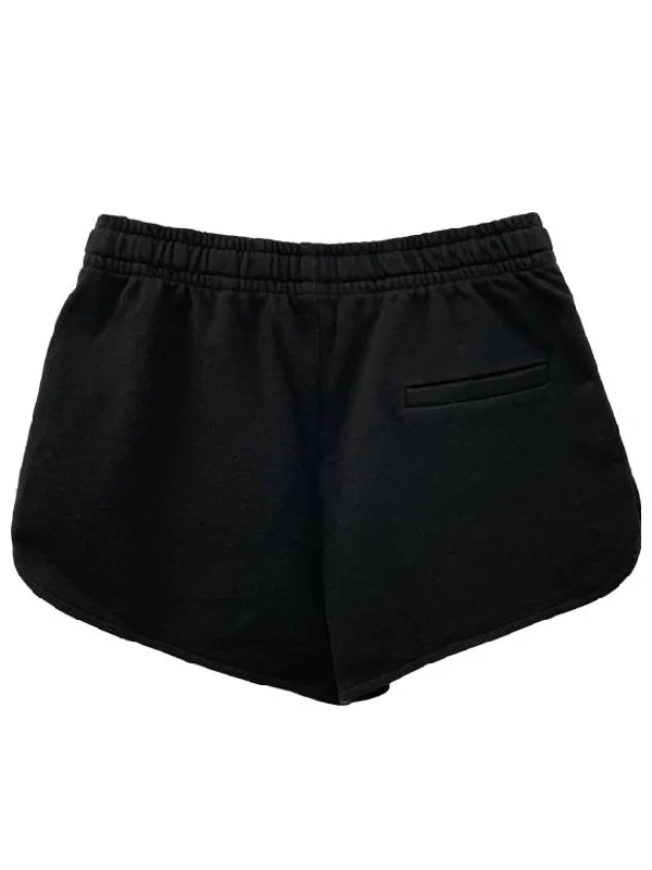 Mifa Logo Print Cotton Shorts Black