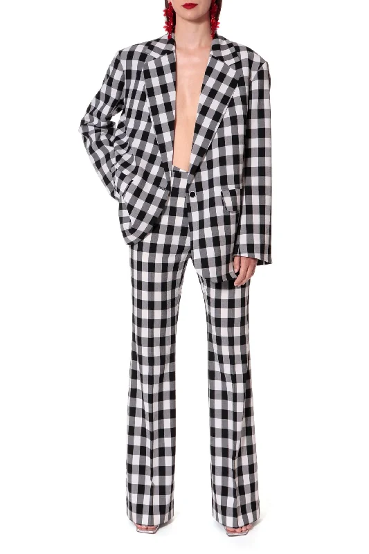 LEXI HIGH-RISE GINGHAM PANTS