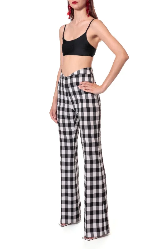 LEXI HIGH-RISE GINGHAM PANTS