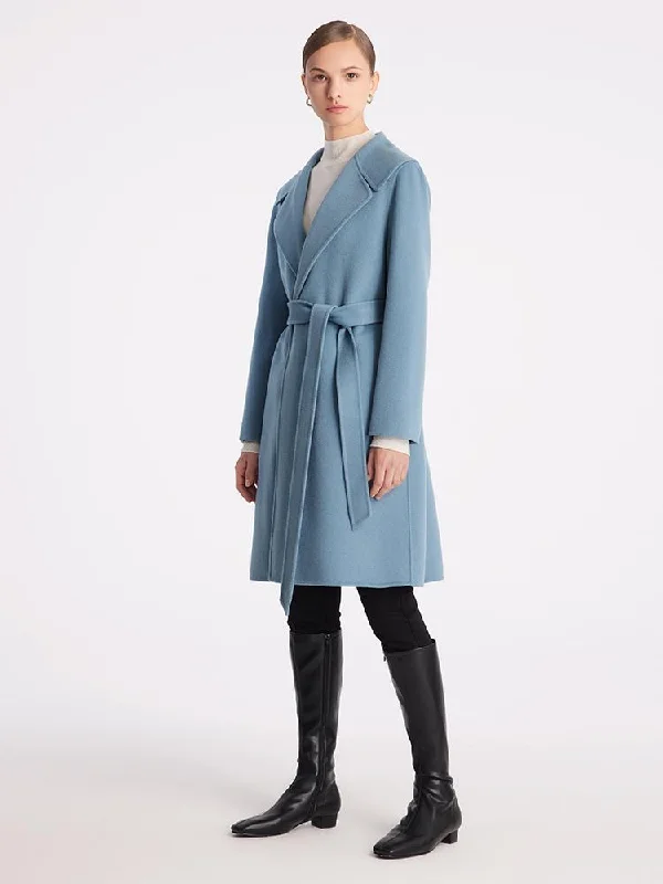 Pure Double-Faced Wool Lapel Women Coat