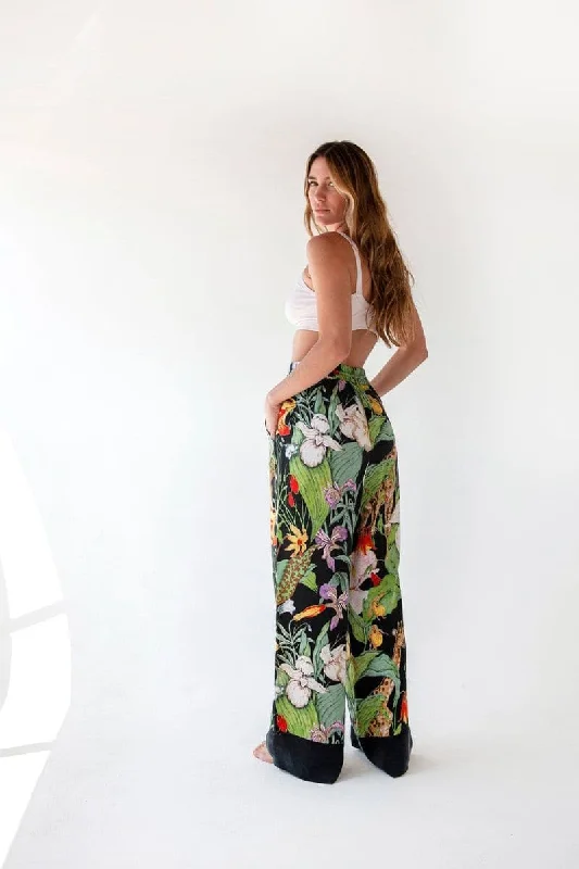 MONROE PRINTED VEGAN SILK PANTS