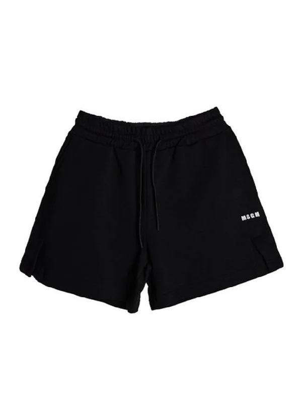 Women's Micro Logo Bermuda Cotton Shorts Black