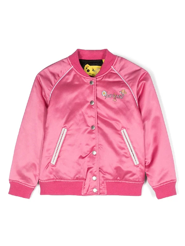 Bomber in fuxia polyamide