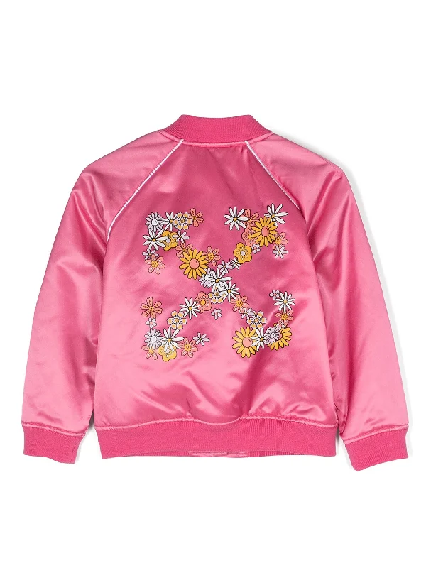 Bomber in fuxia polyamide