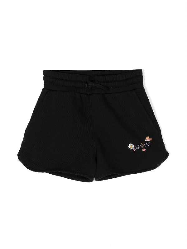 Shorts in black cotton