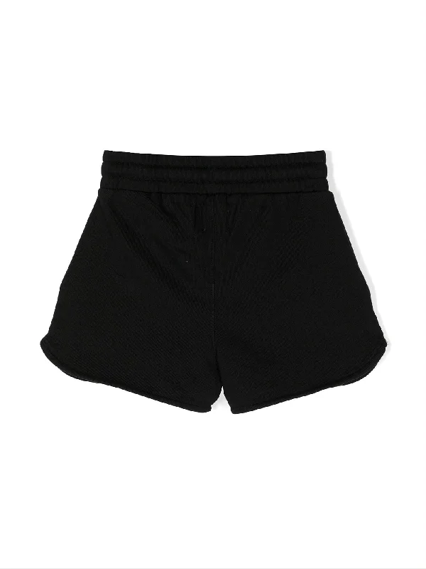 Shorts in black cotton