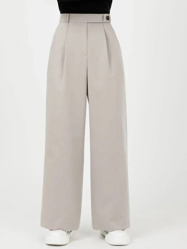 Denzel High-waist Wide Slacks Grey