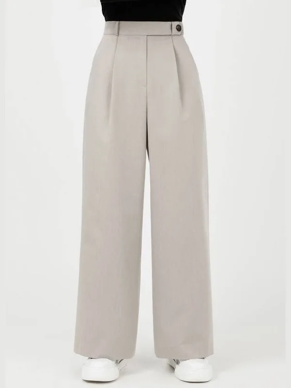 Denzel High-waist Wide Slacks Grey