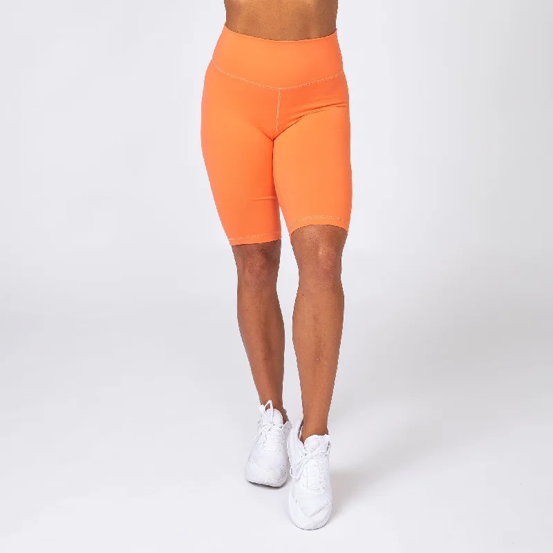 Signature Referee Length High Waist Scrunch - Orange Sherbet