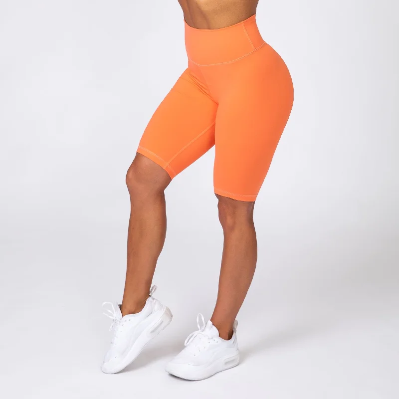 Signature Referee Length High Waist Scrunch - Orange Sherbet