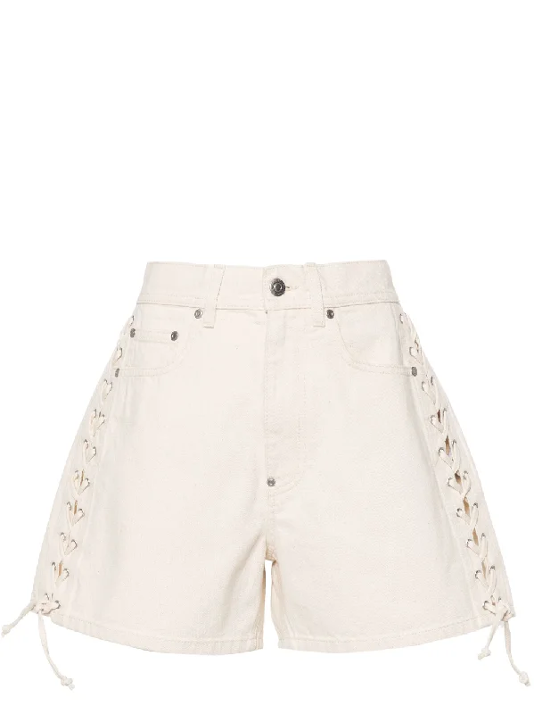 Ecru Side Lacing Shorts