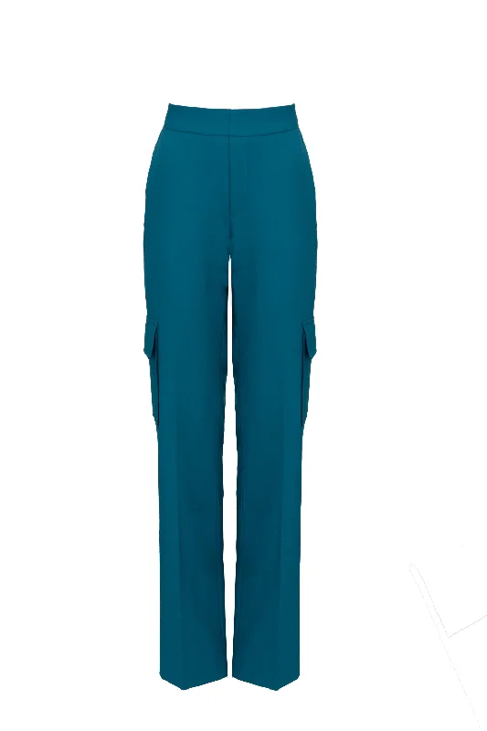 TAILORED HIGH-RISE WOOL BLEND TROUSERS