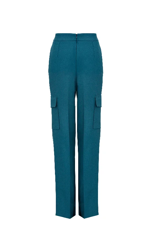 TAILORED HIGH-RISE WOOL BLEND TROUSERS