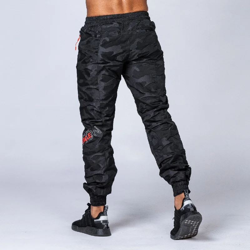 Unisex Tracksuit Pants - Black Camo