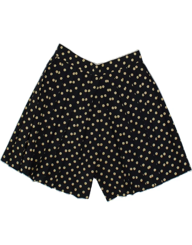 VINTAGE Womens Pleated Casual Shorts W26 Small Black Polka Dot